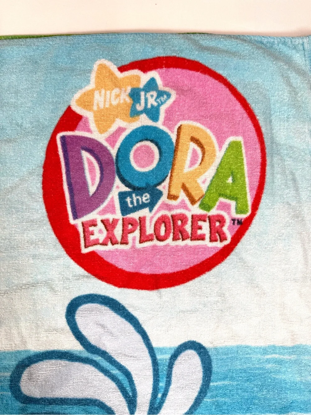 VINTAGE NICKELODEON Dora The Explorer Boots Beach Towel 2007 Nick Jr Pool Bath